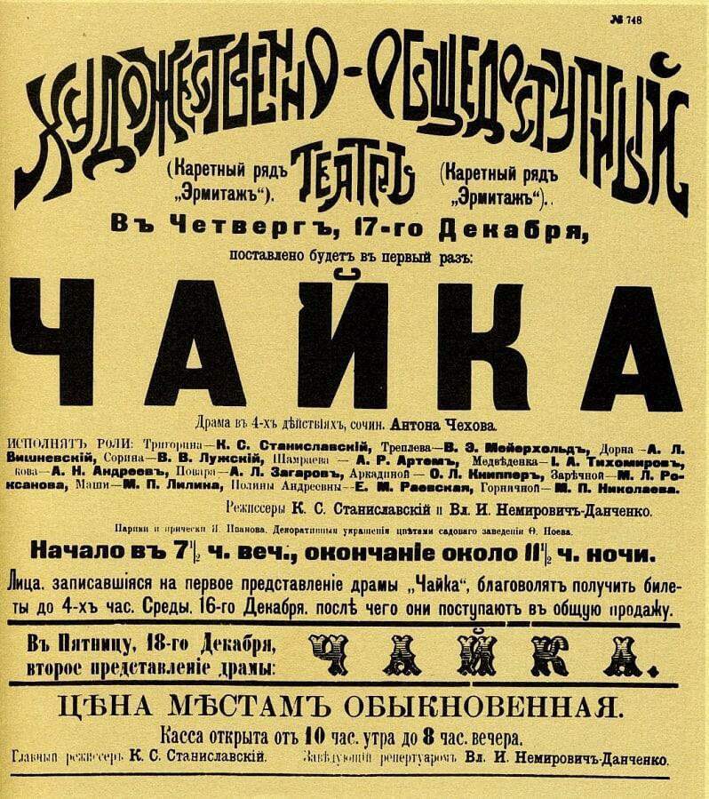 Пьесе Антона Павловича Чехова 125 лет